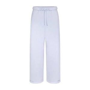 Skims Cotton Fleece Wide Leg Straight Sweatpants in Periwinkle Lavender